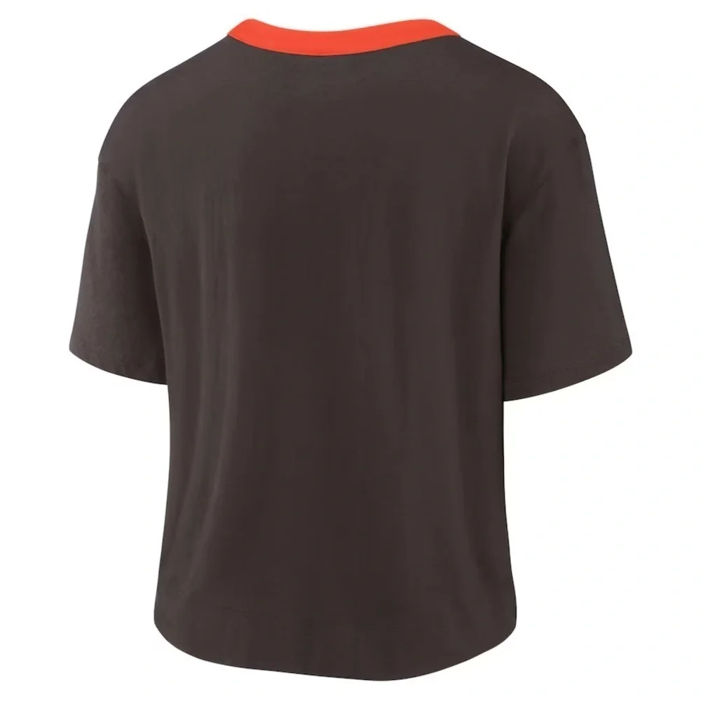 NWT Women's Cleveland Browns Nike Brown High Hip Fashion Cropped Top | New XL